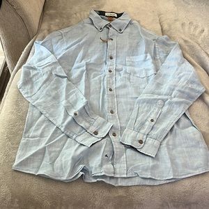 A men’s dress shirt baby blue